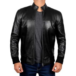 Clark Black Motorcycle Leather Bomber Jackets Men’s/Gloria Leather