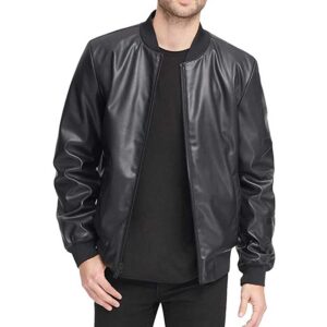 Black Men’s Genuine Leather Bomber Jacket – Real Leather Jacket/Gloria Leather