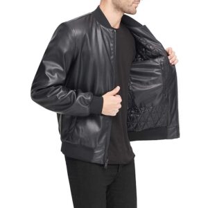 Black Men’s Genuine Leather Bomber Jacket – Real Leather Jacket/Gloria Leather