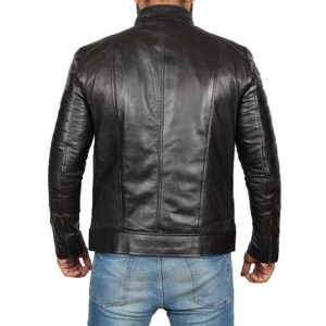 Black Stylish Cafe Racer Leather Jacket Men’s