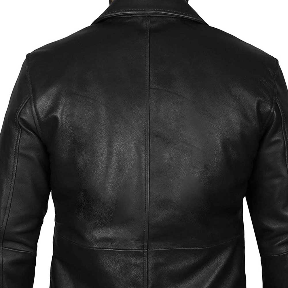 Men’s Black Leather Trench Coat – Retro Leather Jacket/Gloria Leather ...