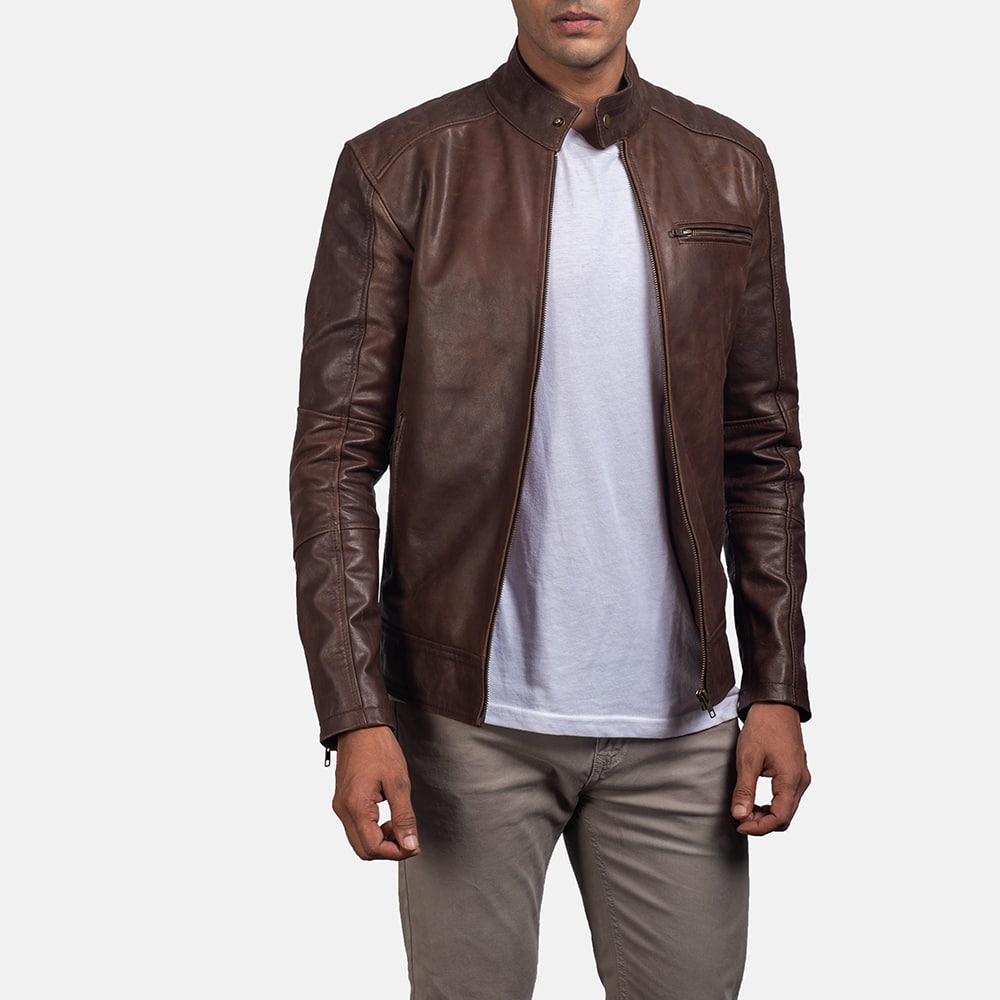 Dean Brown Leather Biker Jacket/Gloria Leather – Gloria Leather