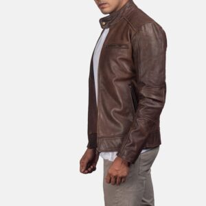 Dean Brown Leather Biker Jacket/Gloria Leather