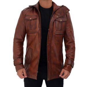 Giltner Brown Real Lambskin Leather Moto Biker Jacket Coat Men/Gloria Leather