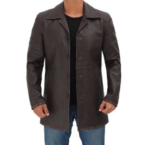 Men’s Dark Brown Leather Trench Coat – Retro Leather Jacket/Gloria Leather
