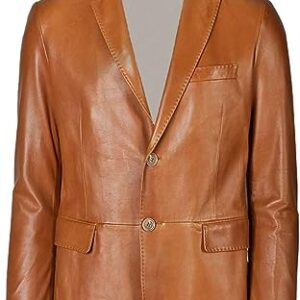 Men’s Leather Jacket Genuine Two Button Lambskin Leather Blazer / Gloria Leather