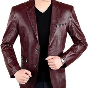 Men’s Leather Blazer Genuine Soft Lambskin Leather Coat Jacket / Gloria Leather