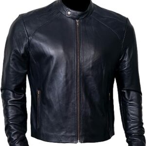 Black Casual Real Leather Jacket for Men’s | Genuine Lambskin Motorcycle Biker Jackets / Gloria Leather