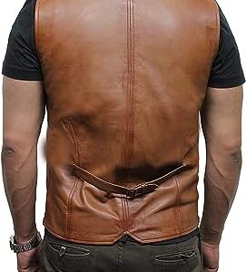 Mens Leather Waistcoat Genuine Lambskin Vest / Gloria Leather