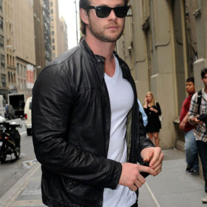 Chris Hemsworth Black Leather Jacket