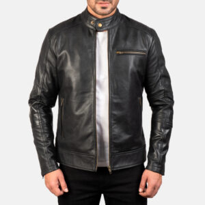 Dean Black Leather Biker Jacket / Gloria Leather