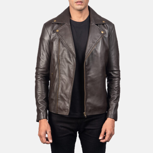 Noah Brown Leather Biker Jacket / Gloria Leather – Gloria Leather