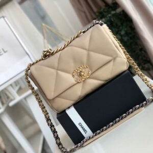 Chanel 19 Flap Bag 26cm Goatskin Leather Fall/Winter Act 1 Collection, Beige