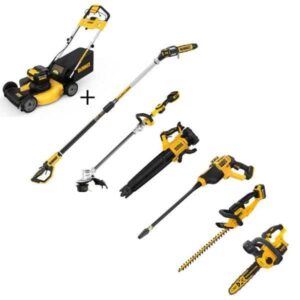 21.5 in. 20-V Li-Ion Cordless Battery Walk Behind Self Propelled Mower w/Hedge,Bare Trimmer,Blower,Cleaner,Pole/Hand Saw