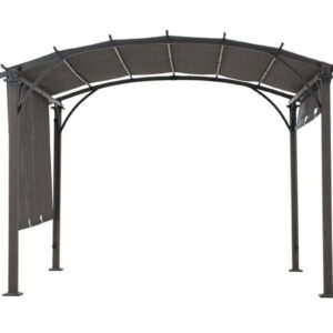 Pergola, Outdoor Steel Arched Pergola with Adjustable Canopy