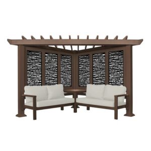 Glendale Modern Steel Pergola with Canopy / Finish: Red
