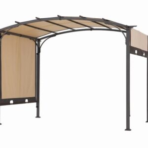 Lindt 9.5 X 11 Ft. Outdoor Steel Arched Pergola with Adjustable Canopy