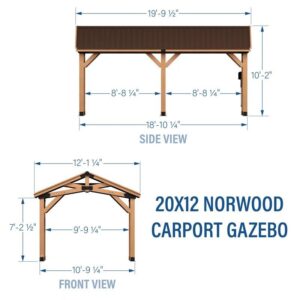 20′ X 12′ Norwood Carport Gazebo