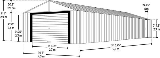 Arrow 14x31 Murryhill Garage Measurements Diagram