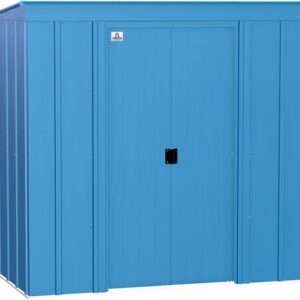 Arrow 6×4 Classic Steel Storage Shed Kit – Blue Gray