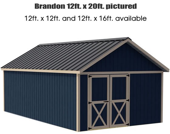 Brandon 12x20 shed size shown assembled