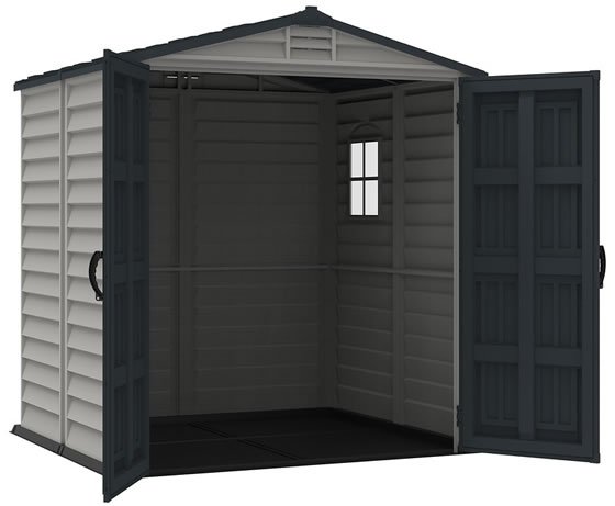 Take a look inside the StoreMate 6x6 premium vinyl shed with floor!