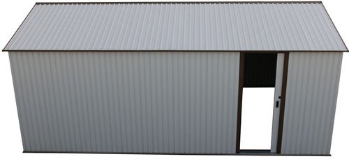 DuraMax 12x32 White Steel Garage - side door is pad lockable