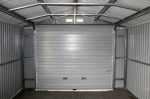 DuraMax 12x32 White Steel Garage - includes roll up garage door and one side door!