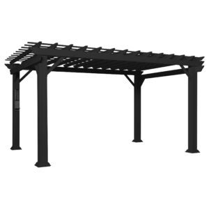 12×10 Stratford Traditional Steel Pergola With Sail Shade Soft Canopy