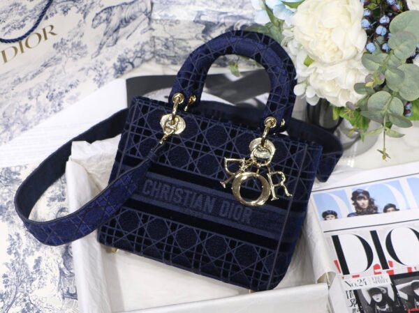 Christian Dior Blue Handle Bag 24cm