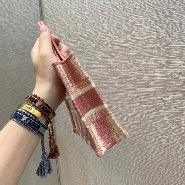 Christian Dior Pink Book Tote D-Stripes 23cm - Image 7