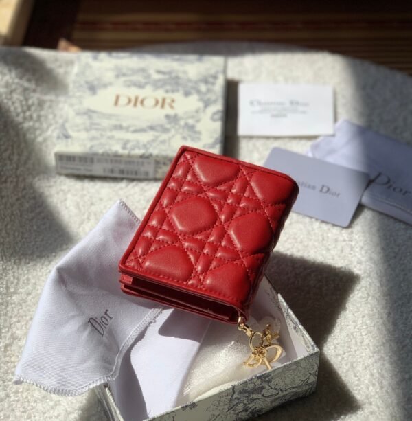 Mini Lady Dior Red Wallet 11cm