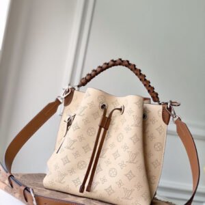 Louis Vuitton Muria Bag 22cm Mahina Calfskin Leather Spring/Summer Collection M55801 Cream