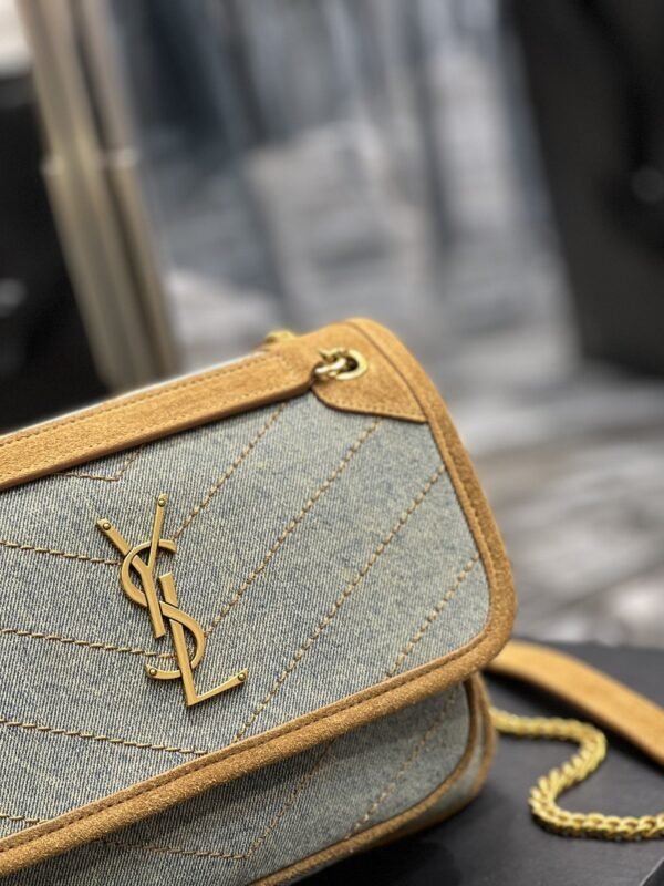 Saint Laurent Niki Mini Chain Bag In Canvas For Women 22cm YSL - Image 2