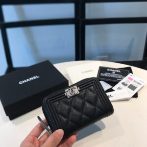 CO-CO Chanel Pocket Wallet With Silver Hardware 12cm