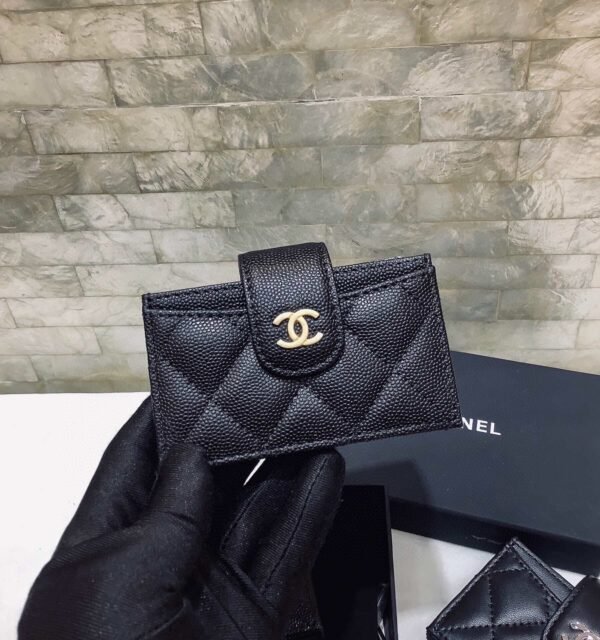CO-CO Chanel Card Holder With Gold Hardware 10cm