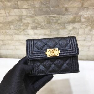 CO-CO Chanel Flap Card Holder With Gold Hardware 11cm