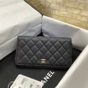 CO-CO Chanel Long Wallet With Gold Hardware 19cm