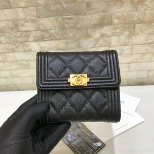 CO-CO Chanel Boy Wallet With Gold Hardware 11cm