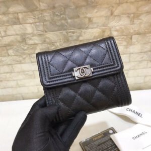 CO-CO Chanel Boy Wallet With Silver Hardware 11cm