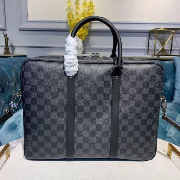 Louis Vuitton Porte Documents Voyage Bag 37cm Damier Graphite Canvas Spring/Summer Collection N41466 Black - Image 2