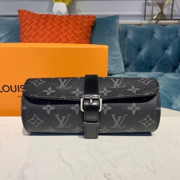 Louis Vuitton 3 Watch Case Monogram Infini Canvas Fall/Winter Collection M47530, Black - Image 2