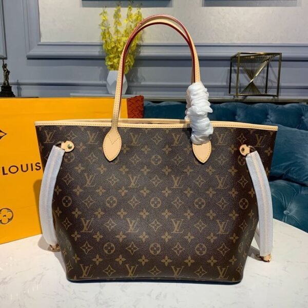 Louis Vuitton Neverfull MM Bag 32cm Monogram Canvas Fall/Winter Collection M41177, Rose Ballerine - Image 3