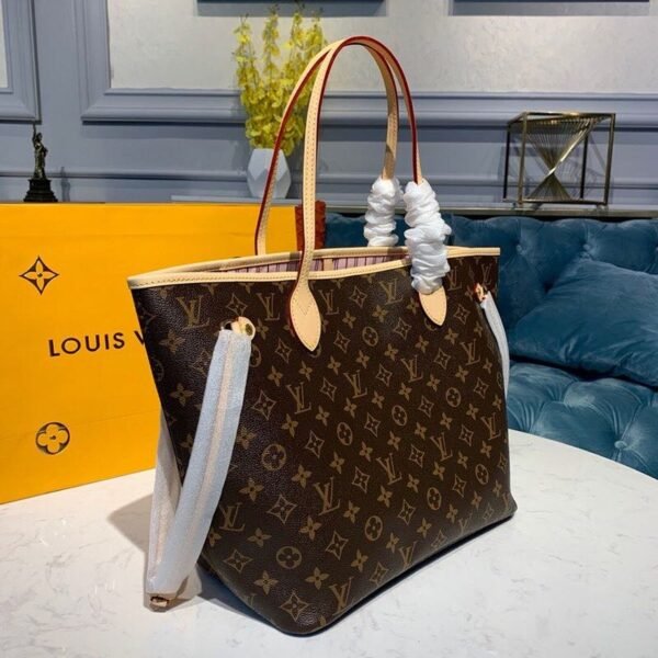 Louis Vuitton Neverfull MM Bag 32cm Monogram Canvas Fall/Winter Collection M41177, Rose Ballerine - Image 7