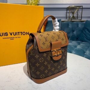 Louis Vuitton Dauphine Backpack 23cm Monogram Reverse Canvas Spring/Summer Collection M44827, Brown/Tan