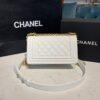 Chanel Quilted Boy Bag 20cm Caviar Leather Antique Gold Hardware Fall/Winter Act 1 Collection White - Image 7
