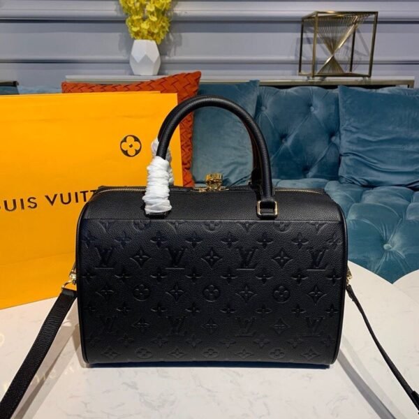 Louis Vuitton Speedy Bandouliere Bag 30cm Monogram Empreinte Leather Spring/Summer Collection M42406, Black - Image 5