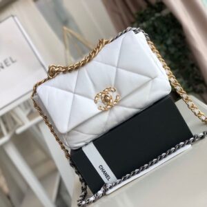 Chanel 19 Flap Bag 26cm Goatskin Leather Fall/Winter Act 1 Collection, White