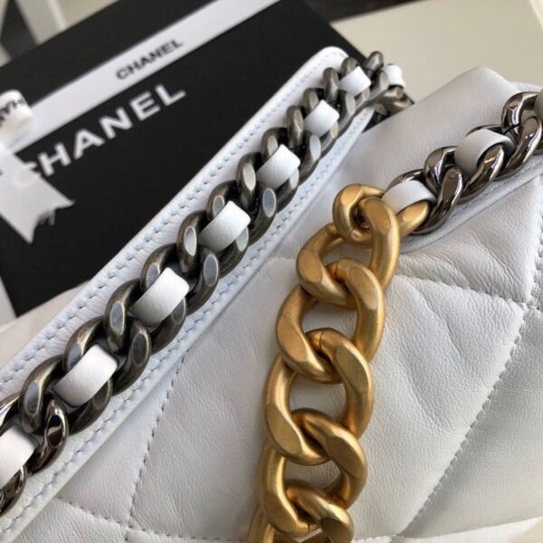 Chanel 19 Flap Bag 30cm Goatskin Leather Fall/Winter Act 1 Collection, White - Image 6