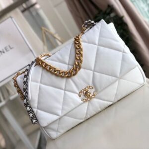 Chanel 19 Flap Bag Goatskin Leather Fall/Winter Act 1 Collection White